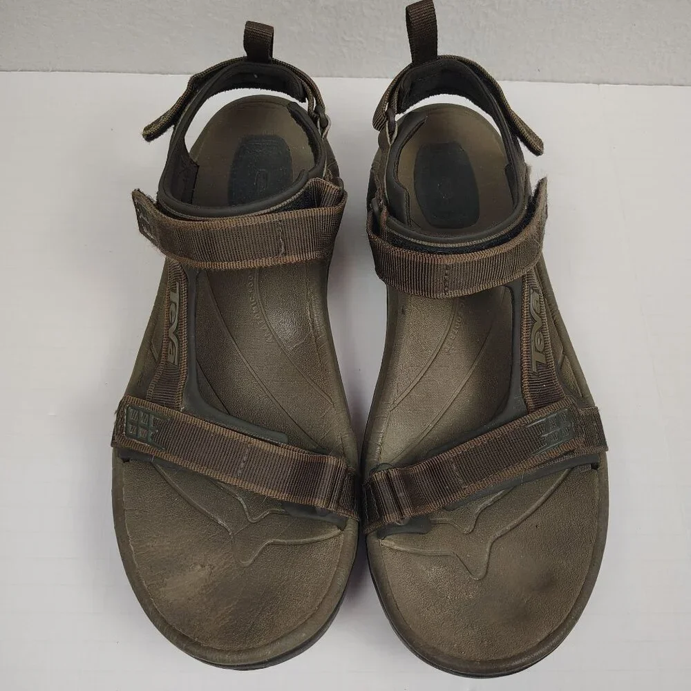 Teva Tanza Sport Sandals Mens 12 Brown Hiking Outdoor Adjustable